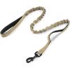 imagerabbitgoo Tactical Bungee Dog Leash with Shock Absorption Military Training Leash with 2 Padded Control Handles for Medium Large Dogs 52FT BrownBrown