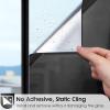 imagerabbitgoo Blackout Window Film Sun Blocking Privacy Cover for Glass Removable Opaque Room Darkening Dark Black Out Window Covers Tint Shades for Home Day Sleep Light Blocker 175 x 787 InchesBlack Silver