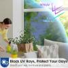 imagerabbitgoo Blackout Window Film Sun Blocking Privacy Cover for Glass Removable Opaque Room Darkening Dark Black Out Window Covers Tint Shades for Home Day Sleep Light Blocker 175 x 787 InchesBlue Silver
