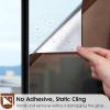 imagerabbitgoo Blackout Window Film Sun Blocking Privacy Cover for Glass Removable Opaque Room Darkening Dark Black Out Window Covers Tint Shades for Home Day Sleep Light Blocker 175 x 787 InchesBrown Silver