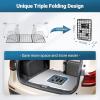 imagerabbitgoo Dog Car Barrier for SUVs Adjustable Large Pet Gate UniversalFit Divider Cargo Net HeavyDuty Wire Mesh Dog Barrier SUV Van Vehicles Subaru Car Accessories Safety Travel Standard ModelTriple Folding Model