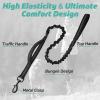 imagerabbitgoo Tactical Bungee Dog Leash with Shock Absorption Military Training Leash with 2 Padded Control Handles for Medium Large Dogs 52FT BrownBlack