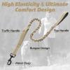 imagerabbitgoo Tactical Bungee Dog Leash with Shock Absorption Military Training Leash with 2 Padded Control Handles for Medium Large Dogs 52FT BrownBrown