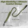 imagerabbitgoo Tactical Bungee Dog Leash with Shock Absorption Military Training Leash with 2 Padded Control Handles for Medium Large Dogs 52FT BrownGreen