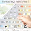 imagerabbitgoo Window Privacy Film Frosted Glass Decorative Static Cling Sticker Sun Blocking Vinyl Covering for Home Kitchen Living Room Bathroom Black 175 x 787 inchesClear