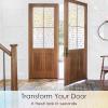imagerabbitgoo Window Privacy Film Frosted Glass Decorative Static Cling Sticker Sun Blocking Vinyl Covering for Home Kitchen Living Room Bathroom Black 175 x 787 inchesClear