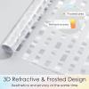 imagerabbitgoo Window Privacy Film Frosted Glass Decorative Static Cling Sticker Sun Blocking Vinyl Covering for Home Kitchen Living Room Bathroom Black 175 x 787 inchesClear