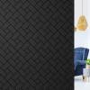 imagerabbitgoo Window Privacy Film Frosted Glass Decorative Static Cling Sticker Sun Blocking Vinyl Covering for Home Kitchen Living Room Bathroom Black 175 x 787 inchesBlack
