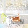 imagerabbitgoo Window Privacy Film Frosted Glass Decorative Static Cling Sticker Sun Blocking Vinyl Covering for Home Kitchen Living Room Bathroom Black 175 x 787 inchesClear