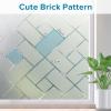 imagerabbitgoo Window Privacy Film Frosted Glass Decorative Static Cling Sticker Sun Blocking Vinyl Covering for Home Kitchen Living Room Bathroom Black 175 x 787 inchesFrosted