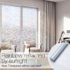 imagerabbitgoo Window Privacy Film Rainbow Film Decorative Window Sticker 3D Static Stained Glass Cling Tint for Room Darkening Day Sleep Black 175 x 787 inchesClear