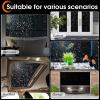 imagerabbitgoo Window Privacy Film Rainbow Film Decorative Window Sticker 3D Static Stained Glass Cling Tint for Room Darkening Day Sleep Black 175 x 787 inchesBlack
