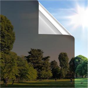 imagerabbitgoo Blackout Window Film Sun Blocking Privacy Cover for Glass Removable Opaque Room Darkening Dark Black Out Window Covers Tint Shades for Home Day Sleep Light Blocker 175 x 787 InchesBrown Silver