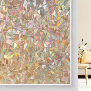 imagerabbitgoo Window Privacy Film Rainbow Film Decorative Window Sticker 3D Static Stained Glass Cling Tint for Room Darkening Day Sleep Black 175 x 787 inchesBrown