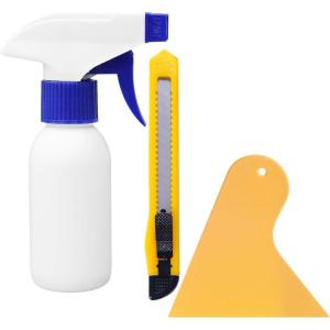 imagerabbitgoo Window Tint Kit 3 Pcs Window Privacy Film Installation Tools Easy to Apply Glass Film Car Tints Application Kit Includes Suede Squeehee Fixable Utility Knife 120ml Spray BottleYellow Squeegee