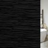 imagerabbitgoo Blackout Window Film Sun Blocking Privacy Film for Room Darkening Removable Black Out Vinyl Cover Tint for Home Day Sleep AntiUV Frosted Glass Clings Black 175 x 787 InchesBlack Wave