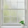imagerabbitgoo Reeded Glass Window Privacy Film Non Adhesive Frosted Window Film UV Heat Blocking Decorative Vinyl Daytime Privacy Clings for Bathroom Living Room 175 x 787 InchesReeded