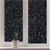imagerabbitgoo Total Blackout Window Film Sun Light Blocking Privacy Window Film Black Room Darkening Glass Cover Stained Glass Static Cling Sticker 3D Pebble Black 175 x 787 inchesBlack