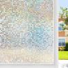 imagerabbitgoo Window Privacy Film Rainbow Window Film Mosaic Decorative Stained Glass Cling Removable Static Cling Tint UV Blocking NonAdhesive Privacy Covering 175 x 787 inchesClear