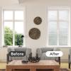 imagerabbitgoo Blackout Window Film Sun Blocking Privacy Film for Room Darkening Removable Black Out Vinyl Cover Tint for Home Day Sleep AntiUV Frosted Glass Clings Black 175 x 787 InchesPure Wave