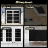 imagerabbitgoo Blackout Window Film Sun Blocking Privacy Film for Room Darkening Removable Black Out Vinyl Cover Tint for Home Day Sleep AntiUV Frosted Glass Clings Black 175 x 787 InchesBlack Wave