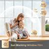 imagerabbitgoo Blackout Window Film Sun Blocking Privacy Film for Room Darkening Removable Black Out Vinyl Cover Tint for Home Day Sleep AntiUV Frosted Glass Clings Black 175 x 787 InchesWhite Silk