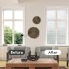 imagerabbitgoo Blackout Window Film Sun Blocking Privacy Film for Room Darkening Removable Black Out Vinyl Cover Tint for Home Day Sleep AntiUV Frosted Glass Clings Black 175 x 787 InchesPure Wave