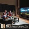imagerabbitgoo Blackout Window Film Sun Blocking Privacy Film for Room Darkening Removable Black Out Vinyl Cover Tint for Home Day Sleep AntiUV Frosted Glass Clings Black 175 x 787 InchesBlack Silk