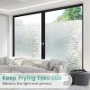 imagerabbitgoo Blackout Window Film Sun Blocking Privacy Film for Room Darkening Removable Black Out Vinyl Cover Tint for Home Day Sleep AntiUV Frosted Glass Clings Black 175 x 787 InchesFrosted Silk