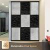 imagerabbitgoo Blackout Window Film Sun Blocking Privacy Film for Room Darkening Removable Black Out Vinyl Cover Tint for Home Day Sleep AntiUV Frosted Glass Clings Black 175 x 787 InchesWhite Silk