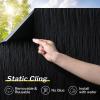 imagerabbitgoo Blackout Window Film Sun Blocking Privacy Film for Room Darkening Removable Black Out Vinyl Cover Tint for Home Day Sleep AntiUV Frosted Glass Clings Black 175 x 787 InchesBlack Wave
