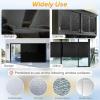 imagerabbitgoo Blackout Window Film Sun Light Blocking Room Darkening Privacy Window Cover Removable Day Sleep Black Out Shades Tint for Home Frosted Glass Film 3D Cross Black 175quot x 787quotBlack