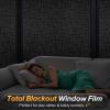 imagerabbitgoo Blackout Window Film Sun Light Blocking Room Darkening Privacy Window Cover Removable Day Sleep Black Out Shades Tint for Home Frosted Glass Film 3D Cross Black 175quot x 787quotBlack