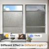 imagerabbitgoo Blackout Window Film Sun Light Blocking Room Darkening Privacy Window Cover Removable Day Sleep Black Out Shades Tint for Home Frosted Glass Film 3D Cross Black 175quot x 787quotTaupe