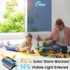 imagerabbitgoo One Way Window Privacy Film with Kit Window Tint for Home UV Heat Blocking Static Cling Sun Blocker Light Darkening Reflective Mirror Covering See Out Not in 175 in X 65 Feet Black SilverBlue Silver