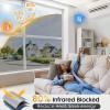 imagerabbitgoo One Way Window Privacy Film with Kit Window Tint for Home UV Heat Blocking Static Cling Sun Blocker Light Darkening Reflective Mirror Covering See Out Not in 175 in X 65 Feet Black SilverSilver