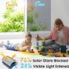 imagerabbitgoo One Way Window Privacy Film with Kit Window Tint for Home UV Heat Blocking Static Cling Sun Blocker Light Darkening Reflective Mirror Covering See Out Not in 175 in X 65 Feet Black SilverSilver