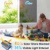 imagerabbitgoo One Way Window Privacy Film with Kit Window Tint for Home UV Heat Blocking Static Cling Sun Blocker Light Darkening Reflective Mirror Covering See Out Not in 175 in X 65 Feet Black SilverBlack Silver