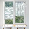 imagerabbitgoo Reeded Glass Window Privacy Film Non Adhesive Frosted Window Film UV Heat Blocking Decorative Vinyl Daytime Privacy Clings for Bathroom Living Room 175 x 787 InchesStriped