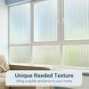 imagerabbitgoo Reeded Glass Window Privacy Film Non Adhesive Frosted Window Film UV Heat Blocking Decorative Vinyl Daytime Privacy Clings for Bathroom Living Room 175 x 787 InchesReeded
