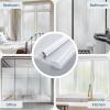imagerabbitgoo Reeded Glass Window Privacy Film Non Adhesive Frosted Window Film UV Heat Blocking Decorative Vinyl Daytime Privacy Clings for Bathroom Living Room 175 x 787 InchesReeded
