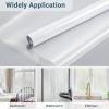 imagerabbitgoo Reeded Glass Window Privacy Film Non Adhesive Frosted Window Film UV Heat Blocking Decorative Vinyl Daytime Privacy Clings for Bathroom Living Room 175 x 787 InchesReeded