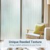 imagerabbitgoo Reeded Glass Window Privacy Film Non Adhesive Frosted Window Film UV Heat Blocking Decorative Vinyl Daytime Privacy Clings for Bathroom Living Room 175 x 787 InchesReeded