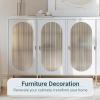 imagerabbitgoo Reeded Glass Window Privacy Film Non Adhesive Frosted Window Film UV Heat Blocking Decorative Vinyl Daytime Privacy Clings for Bathroom Living Room 175 x 787 InchesReeded