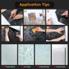 imagerabbitgoo Total Blackout Window Film Sun Blocking Black Privacy Window Film Light Blocker Stained Glass Thermal Cling Heat Control Room Darkening Glass Sticker for Door Covering 175quot x 787quotBlack
