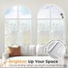 imagerabbitgoo Total Blackout Window Film Sun Blocking Black Privacy Window Film Light Blocker Stained Glass Thermal Cling Heat Control Room Darkening Glass Sticker for Door Covering 175quot x 787quotClear Circular
