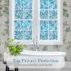 imagerabbitgoo Total Blackout Window Film Sun Blocking Black Privacy Window Film Light Blocker Stained Glass Thermal Cling Heat Control Room Darkening Glass Sticker for Door Covering 175quot x 787quotBlue
