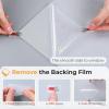 imagerabbitgoo Total Blackout Window Film Sun Blocking Black Privacy Window Film Light Blocker Stained Glass Thermal Cling Heat Control Room Darkening Glass Sticker for Door Covering 175quot x 787quotClear Circular