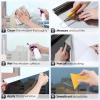 imagerabbitgoo Total Blackout Window Film Sun Blocking Black Privacy Window Film Light Blocker Stained Glass Thermal Cling Heat Control Room Darkening Glass Sticker for Door Covering 175quot x 787quotBlack Silver