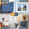 imagerabbitgoo Total Blackout Window Film Sun Blocking Room Darkening Window Cling Static Cling Heat Blocking Shade Removable Tint for Day Sleepers Matte Black 175quot x 787quotBlue Silver